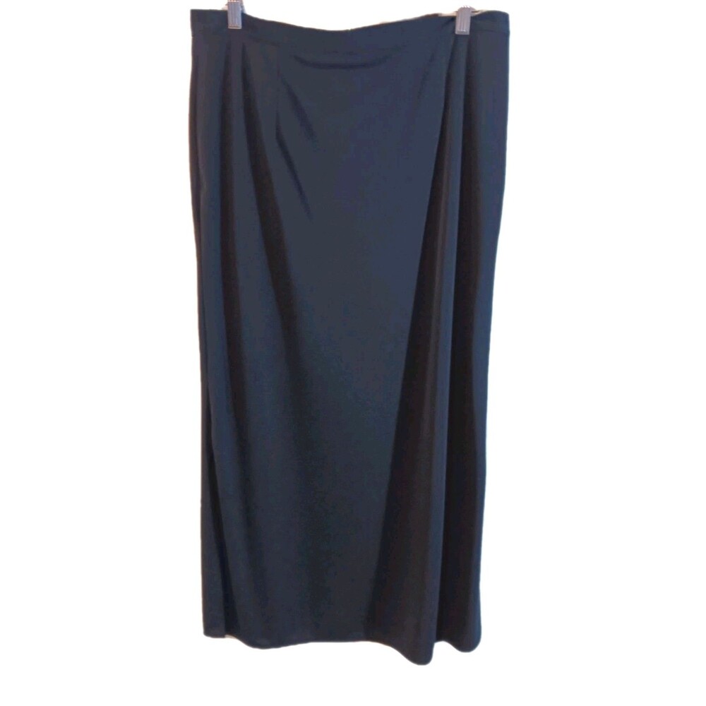 Pendleton Black Midi Skirt Sz 12 Side Pockets A-Line Career Minimalist